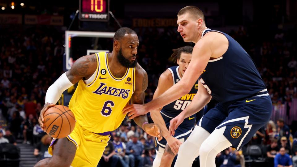 LeBron James and Nikola Jokic LeBron James and Nikola Jokic